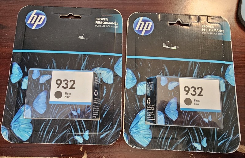 4 HP 932 OfficeJet Black Ink Cartridges Genuine New Sealed Warranty Is Expired