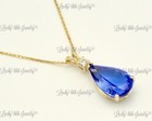 14k Yellow Gold Natural Diamond & Tanzanite Pendant pear shape 8.22ct — photo 1