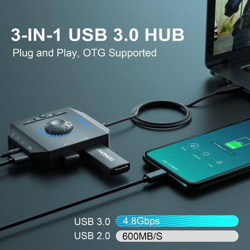 T10 External Sound Card, USB Audio Adapter for PC Windows, Mac, Linux, Laptops - Picture 9 of 10