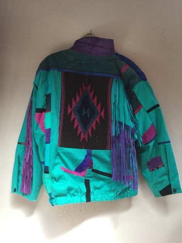 SRF Santa Fe Re-Creation Denver Southwest Womens Medium Navajo Fringe Jacket - Picture 2 of 12