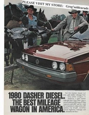 Original 1980 Volkswagen  Dasher  two page vintage print ad