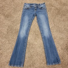 Miss Me Signature Bootcut Jeans Size 27 Medium Wash JS101411 Embellished Blue
