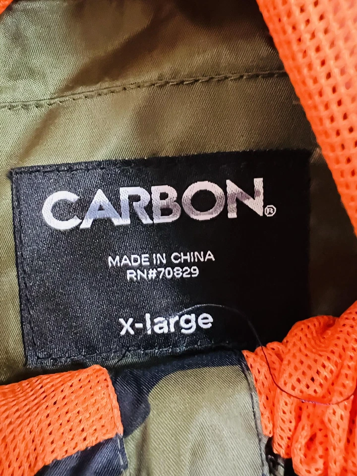 Carbon Pullover Jacket Mens XL Camouflage Hooded Windbreaker Anorak Outdoor - Image 3 of 4