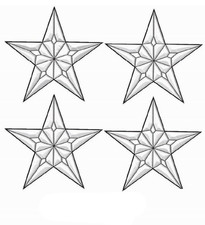 2-3/4" Exquisite Clear Glass 5 Point Star Bevel Cluster EC225