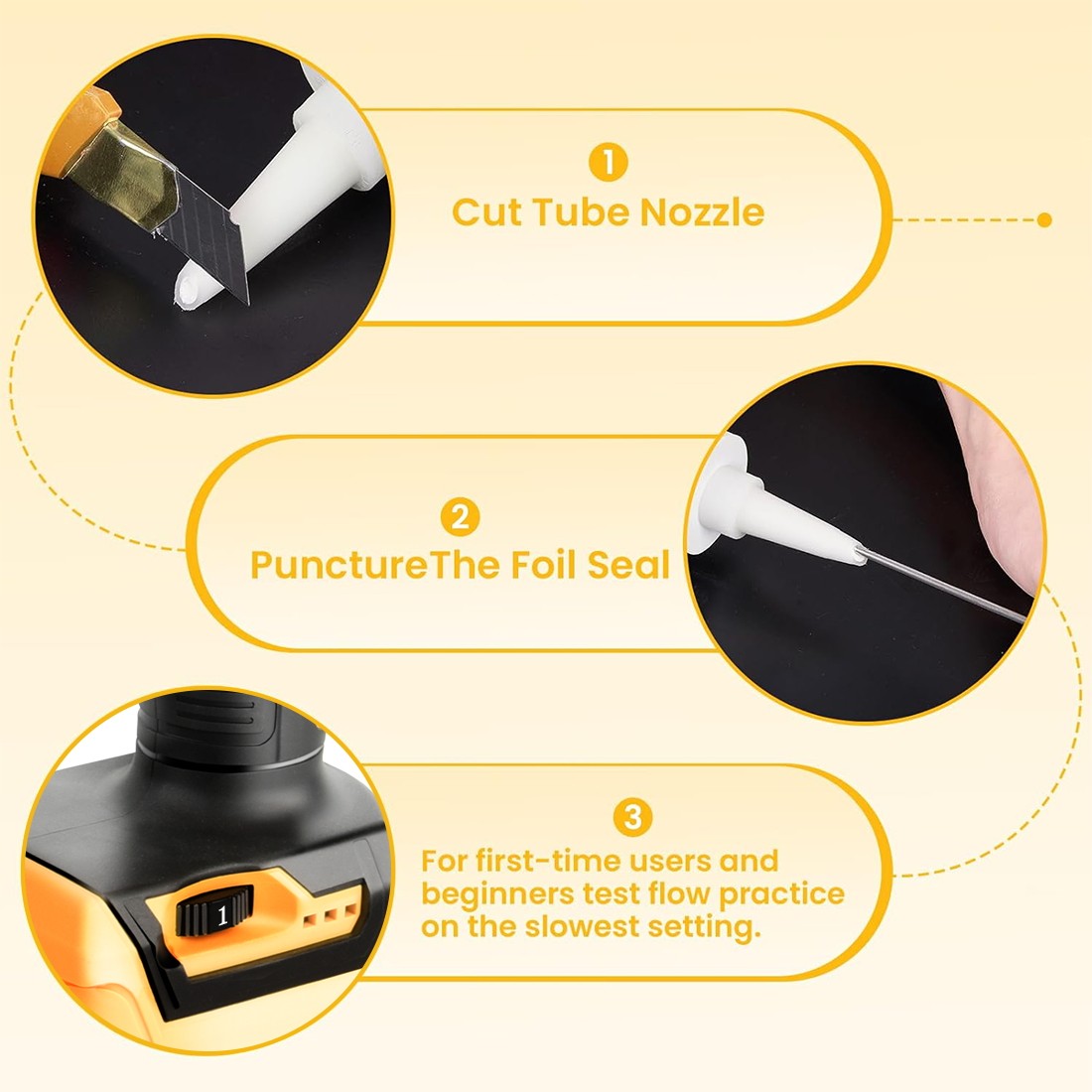 Cordless Caulking Gun for Dewalt 20V Max Battery,10 Oz 6 Speed for Sealing