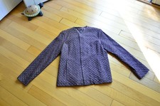 Eileen Fisher plum quilted lined 100% silk ja...