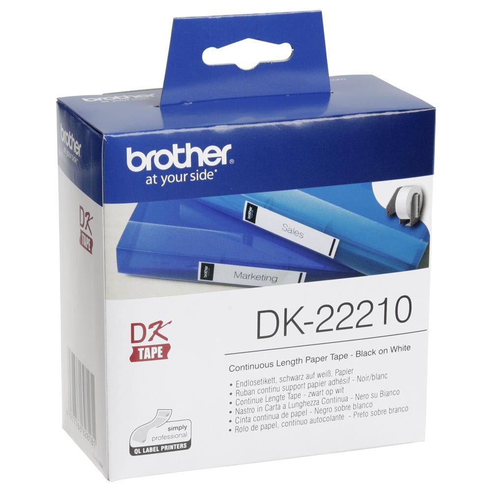 BROTHER DK22210 Endlosetiketten Papier weiss fuer QL550 3190₽