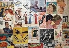 Lot 100 1930s-1960s Ads Cutouts Ephemera Collage Junk Journals Scrapbooking