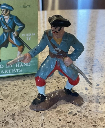 Vtg 1960s Warriors of the World Marx STEVE BONNET Pirate 2.5" Figurine MIB - Bild 2 von 4