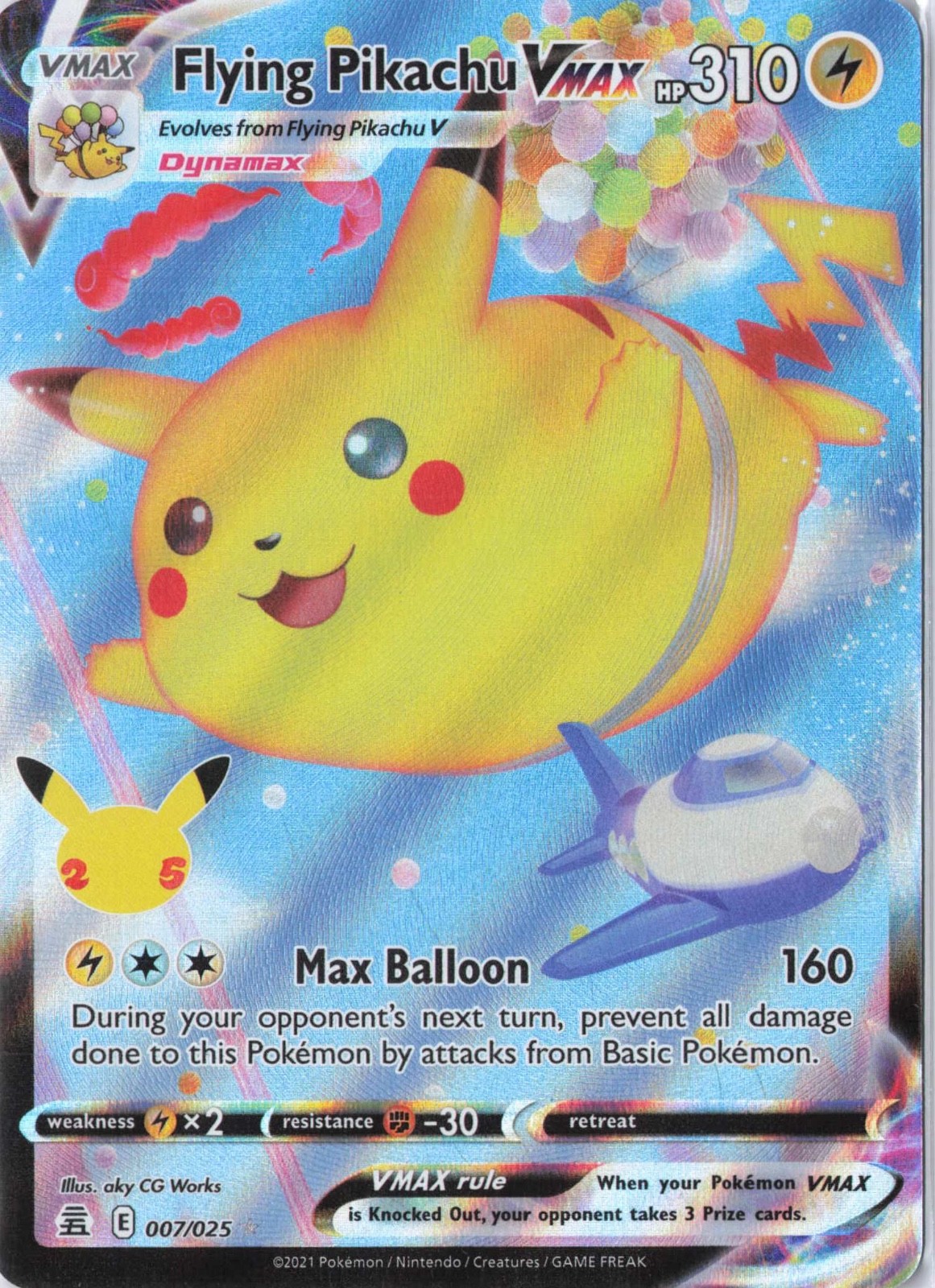 Flying Pikachu VMAX 007/025 Celebrations Pokemon 2021