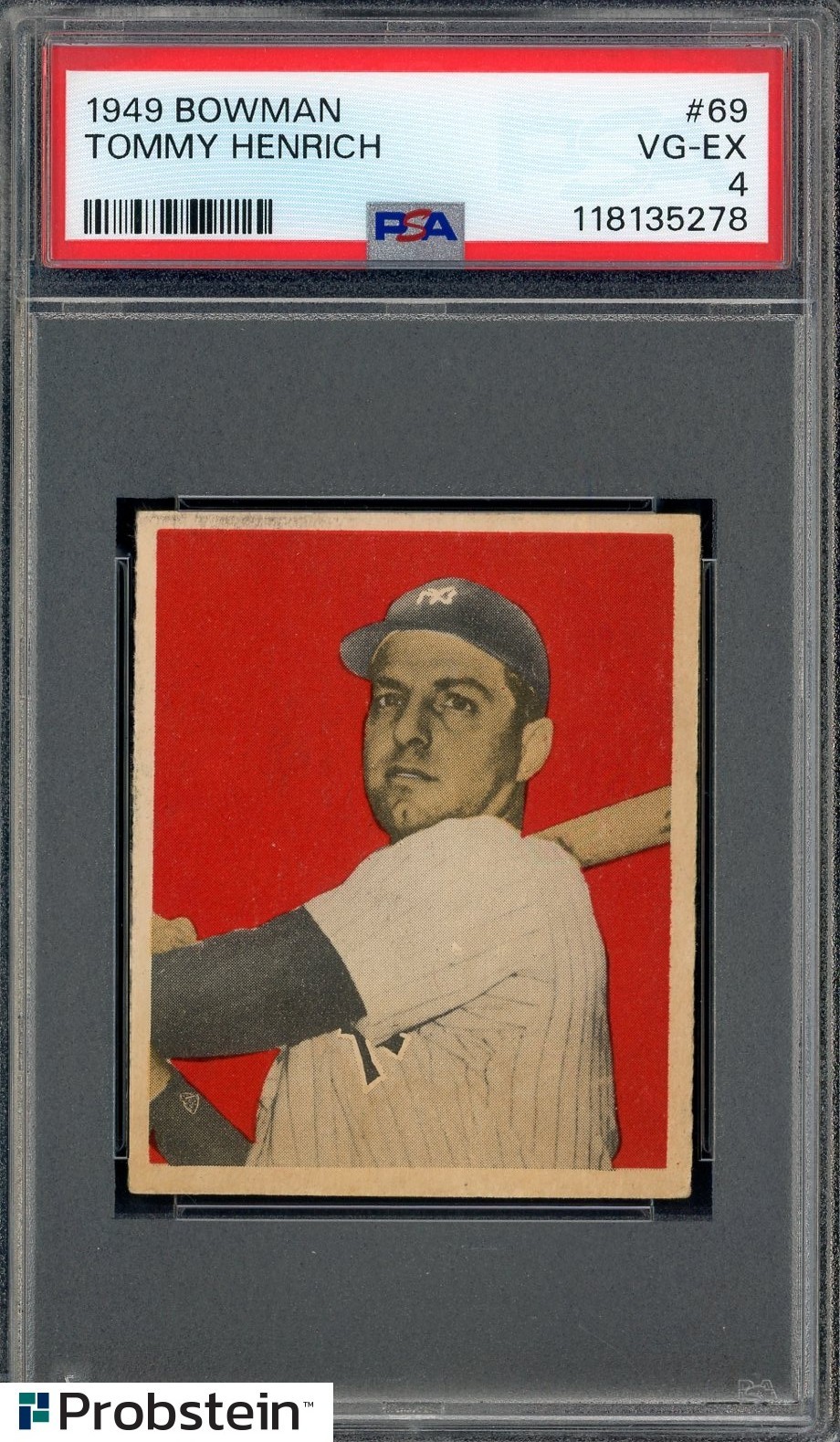 1949 Bowman #69 Tommy Henrich New York Yankees PSA 4 VG-EX