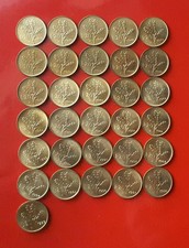 COLLEZIONE 31 MONETE 20 LIRE QUERCIA ANNI CONSECUTIVI 1969-1999 - FDC