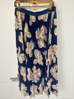 A New Day Women's Skirt Size L Floral Pink Flowers BlueBackground Elastic Waist — photo 2