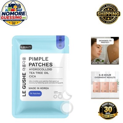 Korean Hydrocolloid Pimple Patches - 78 Invisible Acne Dots with Tea Tree Oil