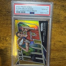2022 Panini Prizm WNBA Elena Delle Donne GET HYPED GOLD /10 PSA 10 MYSTICS