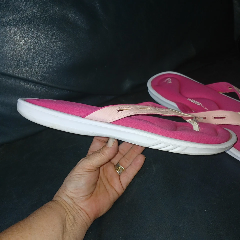 Sandalias chanclas Adidas para mujer 11 calce espuma suave cómoda plantilla 2 tonos rosa Foto 3 de 4