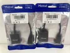 2 Lot Moread HDMI to VGA Adapter - Black - Brand NEW X002HSCLY7