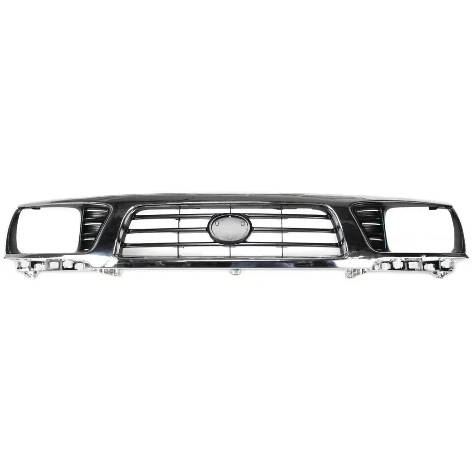 Front Bumper Chrome Steel Kit +Grille +Signal Lights For 1995-1997 Toyota Tacoma - Imagem 2 de 4