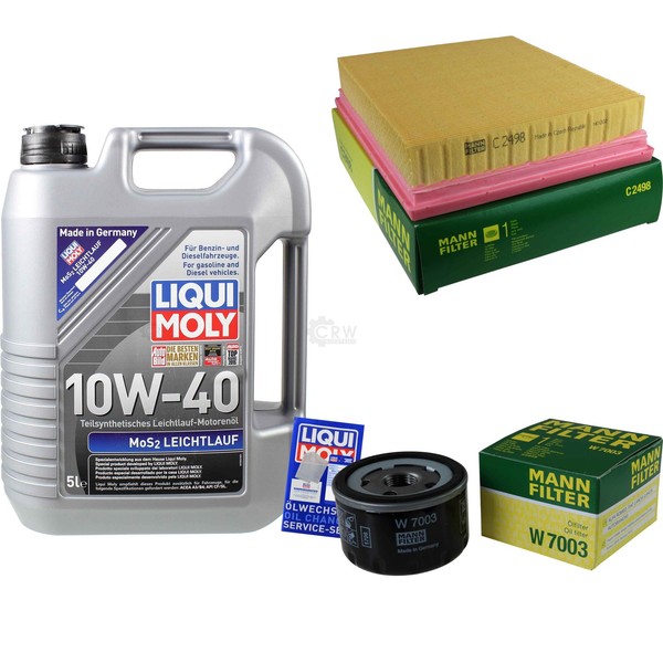 Mann Inspektionspaket 5L Liqui Moly Leichtlauf 10W-40 FüR Fiat Multipla 1.9 JTD-image