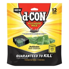 D-Con Kills House Mice 1 Refillable + 12 Refill Bait Blocks
