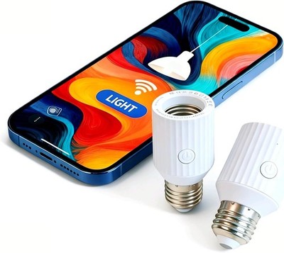 Smart Wi-Fi Light Bulb Socket Adapter, Voice for Alexa/Google, Smart Life App Gr
