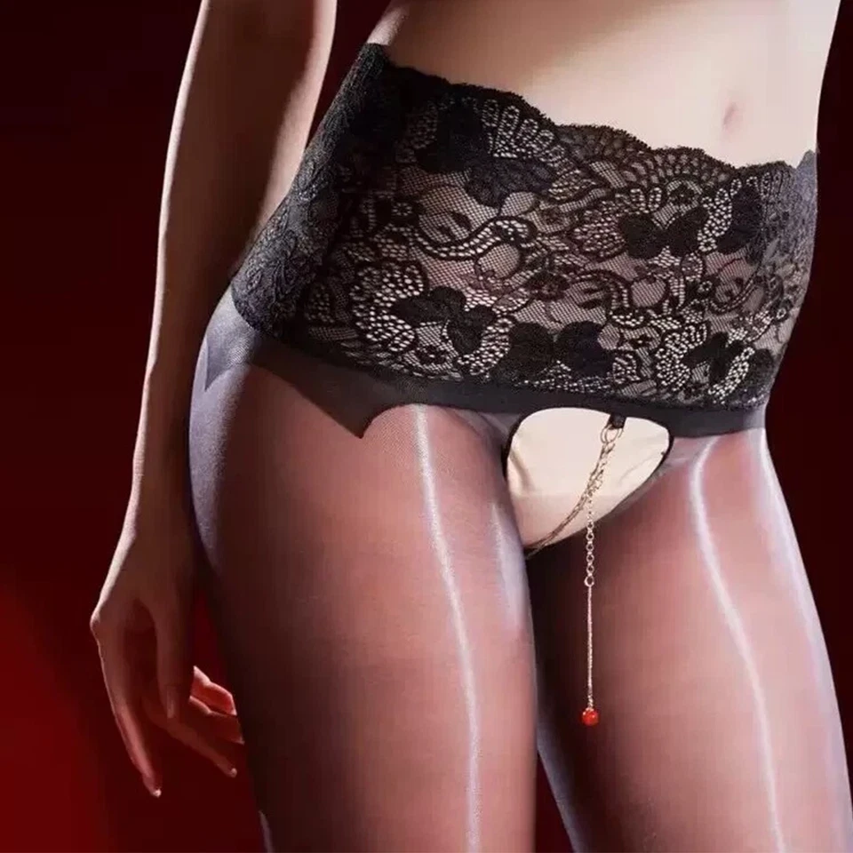 Medias para mujer pantimedias transparentes hasta el muslo de encaje para dama Foto 3 de 4