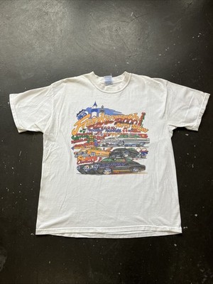 Vintage Faded Y2K 2000 Frankenmuth MI Auto Show M83 Classic Car Shirt White XL