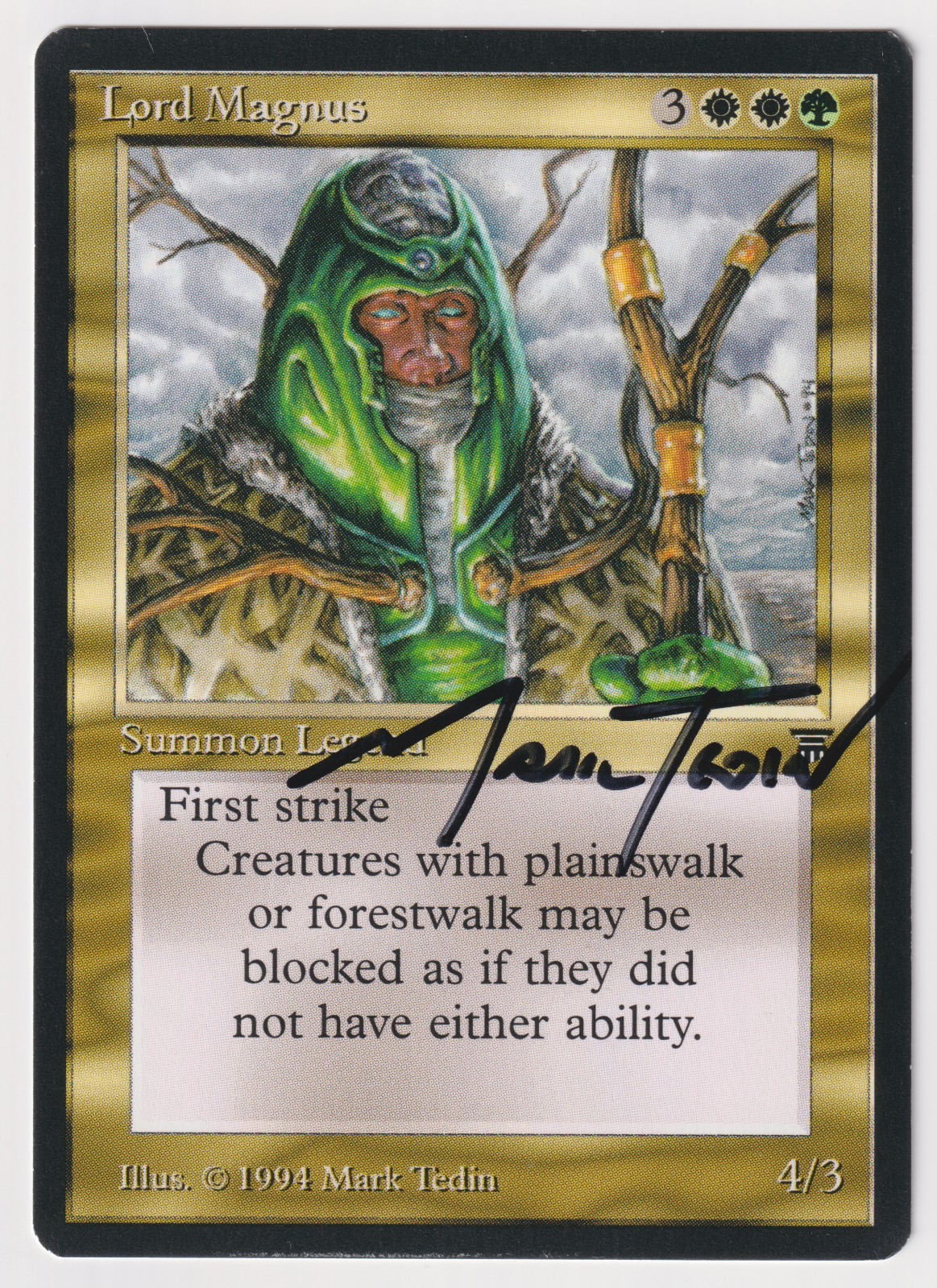 Signed Lord Magnus Proof NM Legends Artist Mark Poole 1994 WOTC MTG Magic AP #62