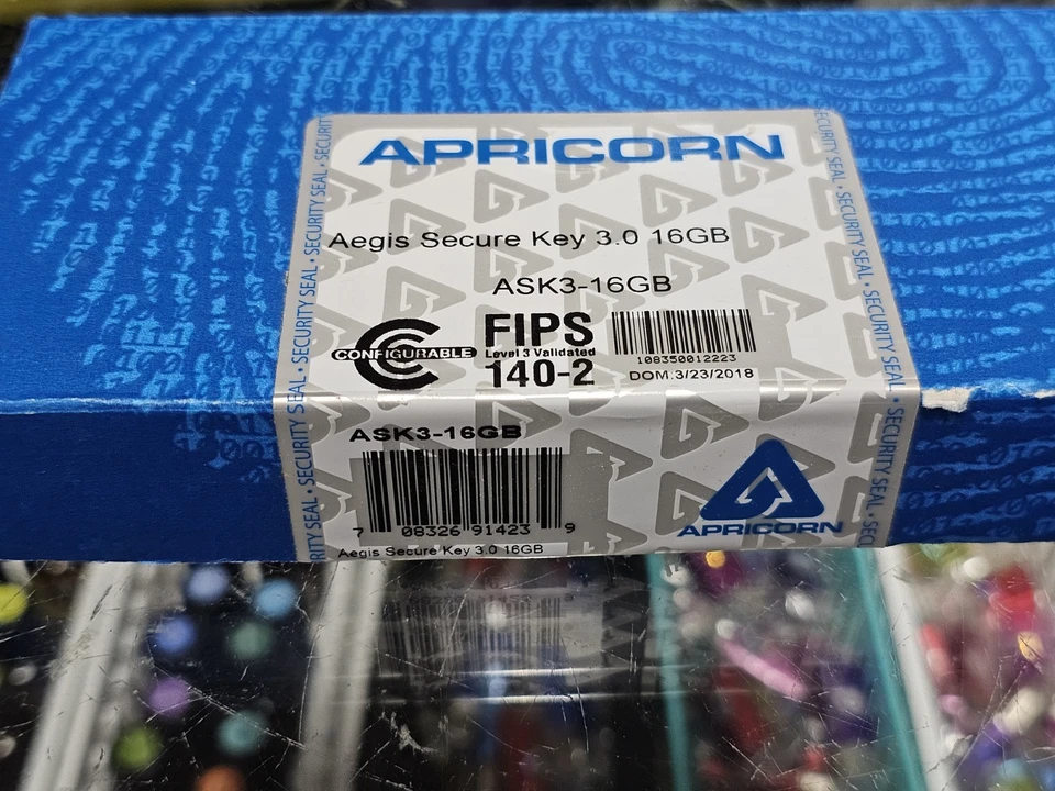 Apricorn 16GB Aegis Secure Key USB 3.0 Flash Drive Most Secure Storage Drive DOD - Image 3 of 4