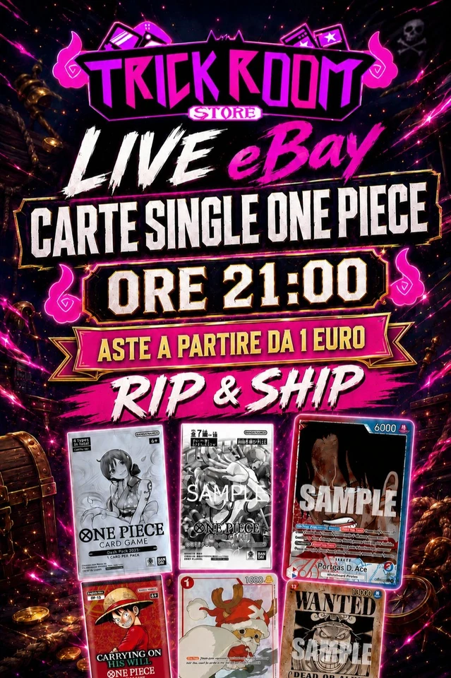 💜​​ ​ASTE 1€ CARTE ONE PIECE + RIP AND SHIP 💜