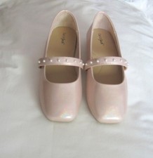 Toddler Girls Pearl Strap Ballet Flats Slip On Pink, NWT, cat  Jack