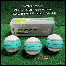 2026 TaylorMade Tour Response TEAL STRIPE Golf Balls - NEW Sleeve 3 BALLS