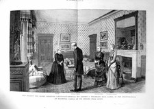 Antique Old Print Hm Queen Receiving Sir Jg Wolseley Balmoral Castle 1882 19th