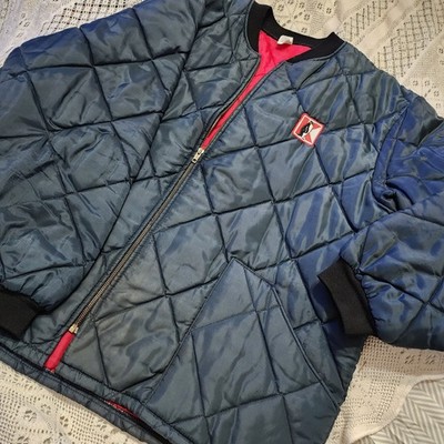 Vintage 80s K Brand Quilted Jacket Penguin 3XL Made In USA Cooler Jacket