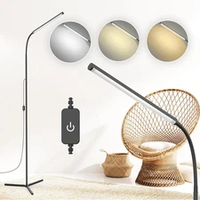 15W Floor Lamp with Touch Control Adjustable Brightness 3500K-7000K 360° Goosene
