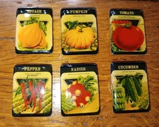 Vintage Button Covers Set of 6 - Vegetables by MONY New York