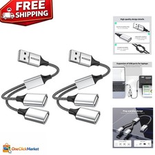 Aluminum USB Splitter Hub - Transform One Port into Two for Easy Connectivity