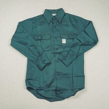 Vintage 70s JCPenney Big Mac Twill Work Shirt Green Mens Small 14-14.5 31-32