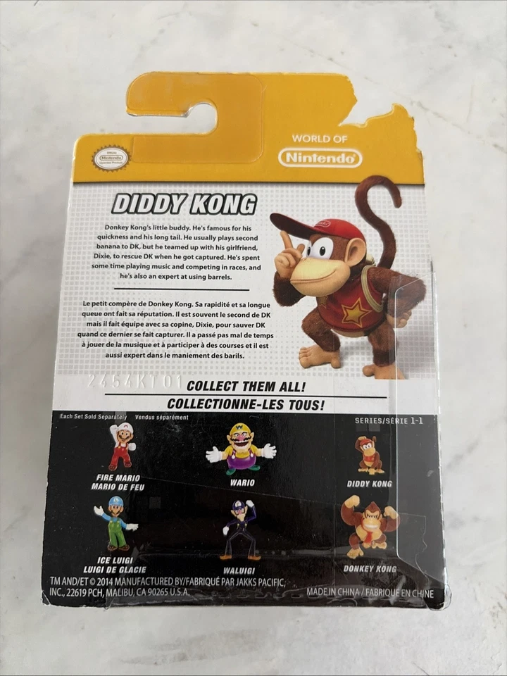 World of Nintendo Diddy Kong 2.5"  JAKKS Pacific Figure Series 1-1 2014 New - Image 2 of 4