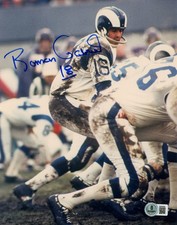 ROMAN GABRIEL SIGNED AUTOGRAPHED 8x10 PHOTO LOS ANGELES RAMS LEGEND BECKETT BAS