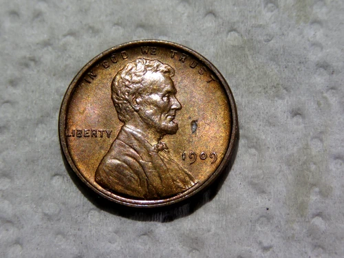 Nice Brilliant Uncirculated Toned  1909VDB Lincoln Penny  L1