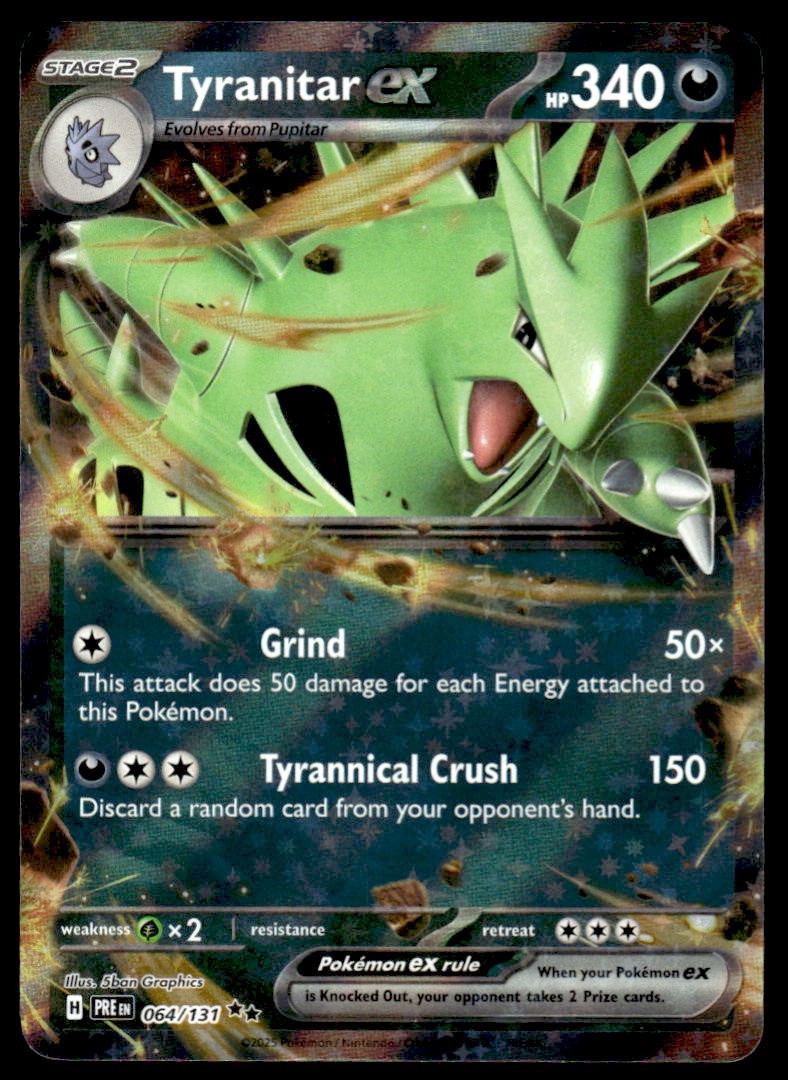 Pokemon TCG Prismatic Evolutions #064/131 Tyranitar ex NM
