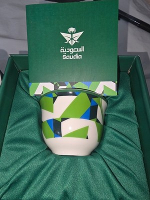 Saudia Airlines Coffee Cup Limited Edition 5 Nature Rak Porcelain UAE Dent Marks