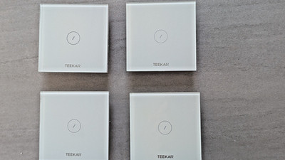 4x TEEKAR WLAN Lichtschalter Touch Glas weiß Smart Life Alexa WiFi