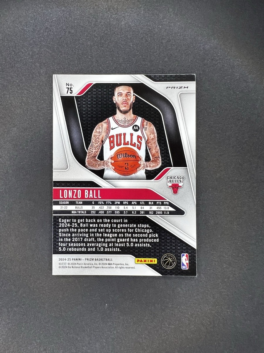 2024-25 Panini Prizm Lonzo Ball Green Prizm - #75 Chicago