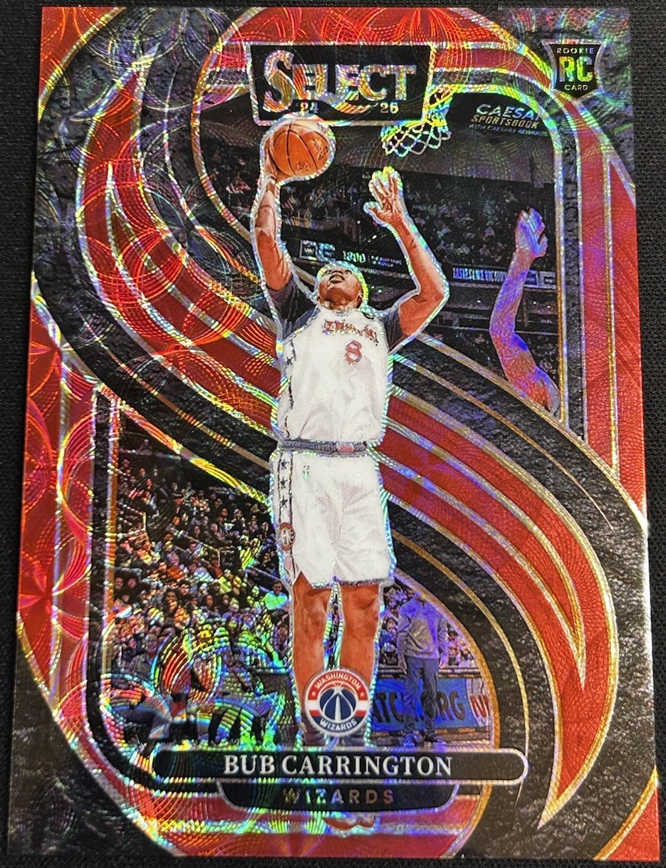 2024-25 Panini Select Bub Carrington #197 RC Rookie Red Scope /249