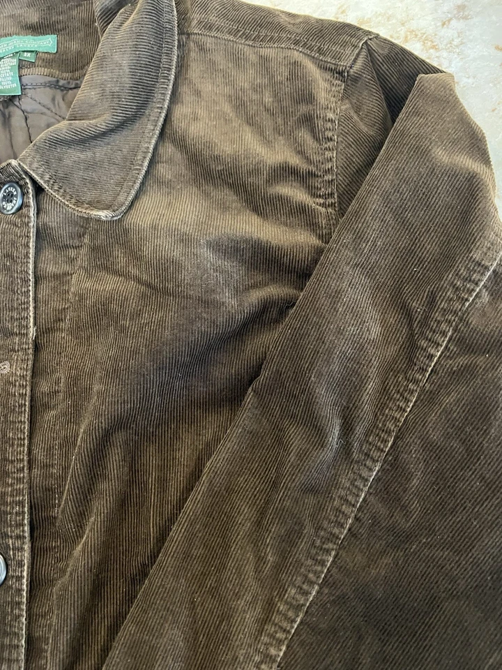 Polo Ralph Lauren Jeans CO Marrón Pana Chaqueta Estilo Ecuestre Para Mujer Talla 2XL Foto 4 de 4