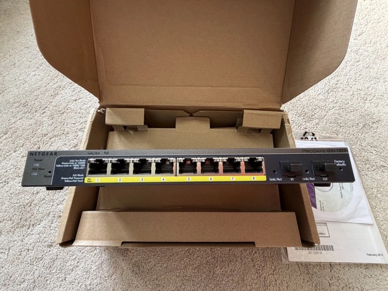 Netgear ProSafe GS110TPv2 Smart Switch 8-Port Gigabit PoE ports and 2 SFP Ports