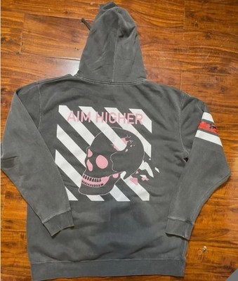 FaZe Clan Pamaj Aim Higher FKN PRFCT Washed Gray Embroidered Hoodie-NWOT