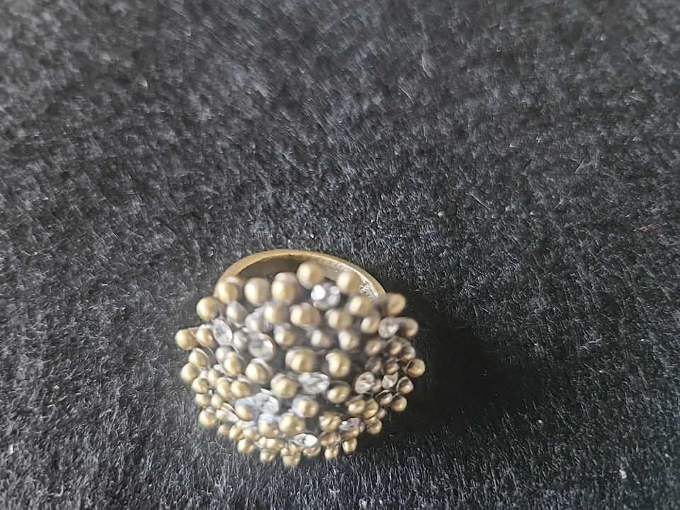 Anillo Antiguo Flor Tono Dorado Lia Sophia Kiam Family Elena con Cristales Talla 7.5 Foto 2 de 4